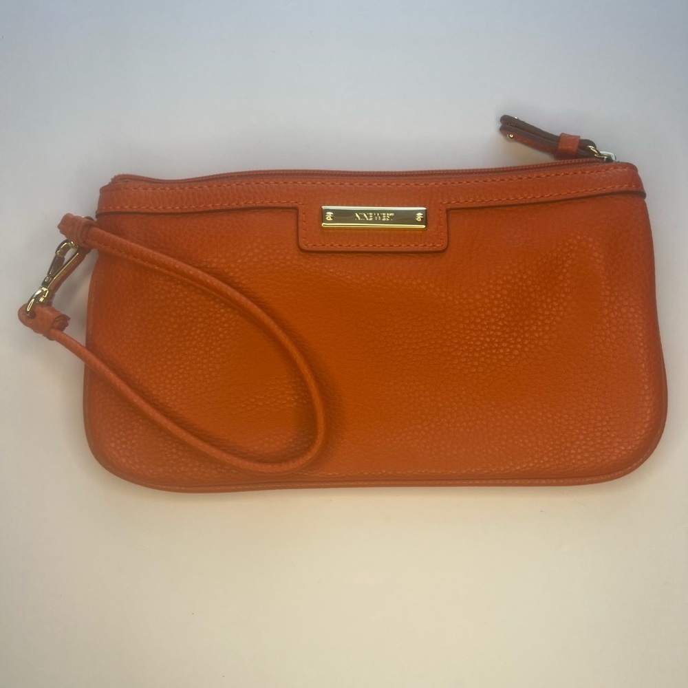 Nine West Orange Leather Wristlet